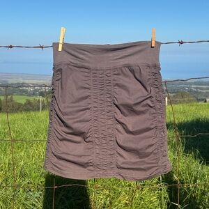 XCVI Wearables Gray Rushed Mini Skirt Laganlook boho Small FLAWed!